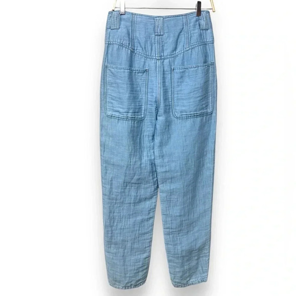 NWT Isabel Marant Kaori High Waist Gauze Cotton Linen Trousers Size 8 - Picture 5 of 10